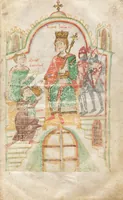 An illustration from Petrus de Ebulo: Liber ad honorem Augusti, lat. (1195)