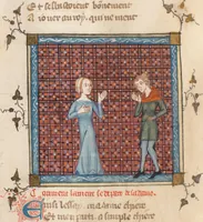 An illustration from Guillaume de Machaut, Oeuvres (1371)
