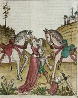 Picture 16 of 20 from Wolfram von Eschenbach: Parzival, German (1467), leaf 261