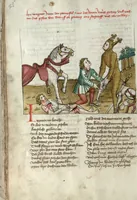 An illustration from Wolfram von Eschenbach: Parzival, German (1467)