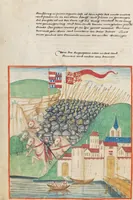 An illustration from Diebold Schilling, Amtliche Berner Chronik, vol. 1 (1478)