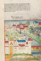 An illustration from Diebold Schilling, Amtliche Berner Chronik, vol. 1 (1478)