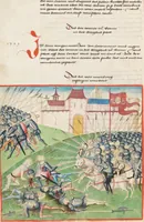 An illustration from Diebold Schilling, Amtliche Berner Chronik, vol. 1 (1478)