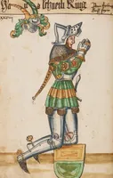 An illustration from Portraits of the Habsburg family and of knights killed in the Battle of Sempach (1386) (1560)