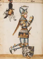 An illustration from Portraits of the Habsburg family and of knights killed in the Battle of Sempach (1386) (1560)