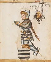 An illustration from Portraits of the Habsburg family and of knights killed in the Battle of Sempach (1386) (1560)
