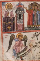 An illustration from Elias Cretensis, Commentarius in S. Gregorii Nazianzeni orationes (1250)