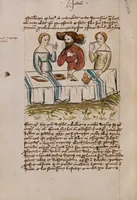 An illustration from Nycolaus de Lyra, Postilla super libros Iosue, Iudicum, Ruth, Esdrae, Iob (1401)