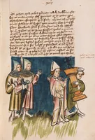 An illustration from Nycolaus de Lyra, Postilla super libros Iosue, Iudicum, Ruth, Esdrae, Iob (1401)