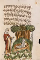 An illustration from Nycolaus de Lyra, Postilla super libros Iosue, Iudicum, Ruth, Esdrae, Iob (1401)