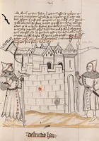 An illustration from Nycolaus de Lyra, Postilla super libros Iosue, Iudicum, Ruth, Esdrae, Iob (1401)