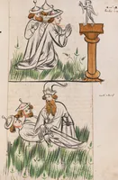 An illustration from Nycolaus de Lyra, Postilla super libros Iosue, Iudicum, Ruth, Esdrae, Iob (1401)