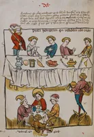 An illustration from Nycolaus de Lyra, Postilla super Ieremiam, Danielem, in Machabaeorum et Iudith (1393)