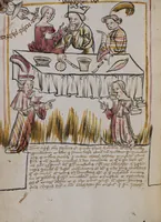 An illustration from Nycolaus de Lyra, Postilla super Ieremiam, Danielem, in Machabaeorum et Iudith (1393)