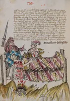 An illustration from Nycolaus de Lyra, Postilla super Ieremiam, Danielem, in Machabaeorum et Iudith (1393)