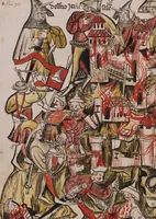 An illustration from Nycolaus de Lyra, Postilla super Ieremiam, Danielem, in Machabaeorum et Iudith (1393)