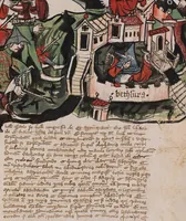 An illustration from Nycolaus de Lyra, Postilla super Ieremiam, Danielem, in Machabaeorum et Iudith (1393)