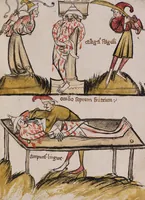 An illustration from Nycolaus de Lyra, Postilla super Ieremiam, Danielem, in Machabaeorum et Iudith (1393)