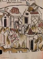 An illustration from Nycolaus de Lyra, Postilla super Ieremiam, Danielem, in Machabaeorum et Iudith (1393)