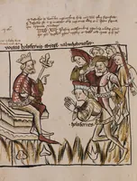 An illustration from Nycolaus de Lyra, Postilla super Ieremiam, Danielem, in Machabaeorum et Iudith (1393)