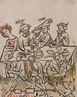 An illustration from Nycolaus de Lyra, Postilla super Ieremiam, Danielem, in Machabaeorum et Iudith (1393)