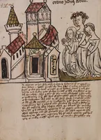 An illustration from Nycolaus de Lyra, Postilla super Ieremiam, Danielem, in Machabaeorum et Iudith (1393)