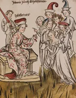 An illustration from Nycolaus de Lyra, Postilla super Ieremiam, Danielem, in Machabaeorum et Iudith (1393)