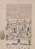 An illustration from Nycolaus de Lyra, Postilla super Actus apostolorum, super Apocalypsim et super septem epistolas canonicas (1405)