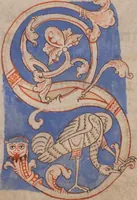 An illustration from Psalterium cum glossa ordinaria; Cantica ad laudes et ferialia glossata (1150)
