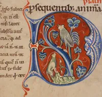 An illustration from Psalterium cum glossa ordinaria; Cantica ad laudes et ferialia glossata (1150)