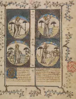 An illustration from Leaves from Histoire ancienne jusqu'à César (1390)