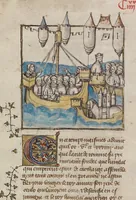 An illustration from Leaves from Histoire ancienne jusqu'à César (1390)