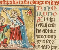 An illustration from Historia Scholastica (1300)