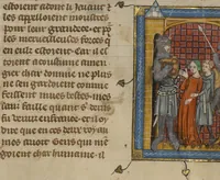 Picture 5 of 15 from Roman du Bon Chevalier Tristan, Fils au Bon Roy Meliadus de Leonois (1320), leaf 31