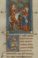 An illustration from Roman du Bon Chevalier Tristan, Fils au Bon Roy Meliadus de Leonois (1320)