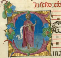 An illustration from Cutting from a Franciscan gradual (1470)