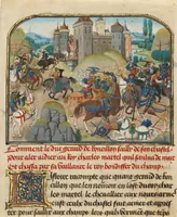 An illustration from Fifteen Cuttings from Histoire de Charles Martel (1463)