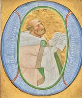 An illustration from Initial O: A Camaldolese Saint, cutting from a gradual (1420)