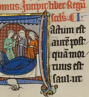 An illustration from Marquette Bible, 3 vols. (1270)