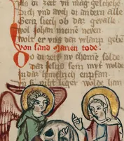 An illustration from Leaf from the Marienleben (1330)