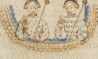 An illustration from Legenda Venerabilium Virorum Aymonis et Vermondi (1400)