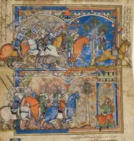 An illustration from Leaf from the Morgan Picture Bible (1250)