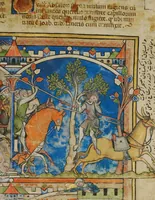 An illustration from Leaf from the Morgan Picture Bible (1250)
