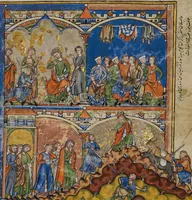 An illustration from Leaf from the Morgan Picture Bible (1250)