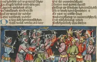 An illustration from Weltchronik (1400)