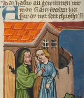 An illustration from Weltchronik (1400)