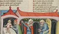 An illustration from Weltchronik (1400)