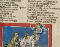 An illustration from Weltchronik (1400)