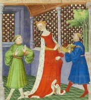 An illustration from Des cas des nobles hommes et femmes (1413)