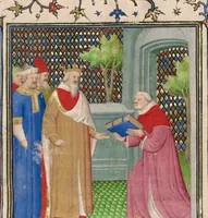 An illustration from Des cas des nobles hommes et femmes (1413)